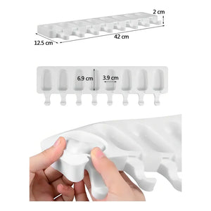 Moldes De Silicona Para Helados Molde Paletas Helado 8cavid Moldes De Silicona Para Horno Moldes De Silicona Para Helados Molde De Silicona Queque Moldes De Silicona Reposteria Pasteleriuscl Blanco