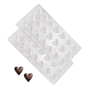 Pack X2 Molde Chocolate Molde De Chocolate Acrilico Corazón Color Transparente