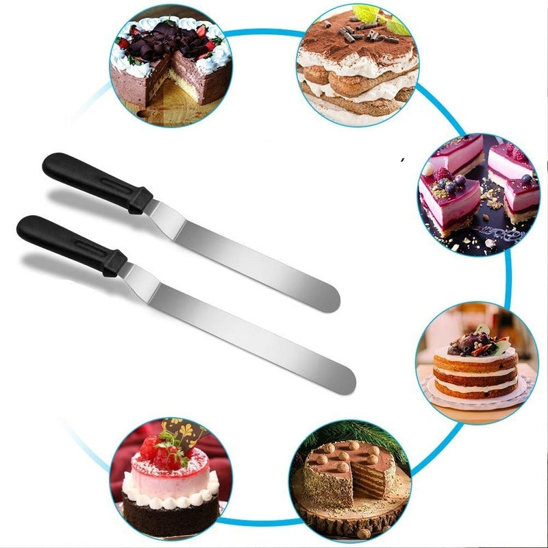 Set 2 Espatula Repostera Espátula Decoracion Espatula Curva Gris 022/023