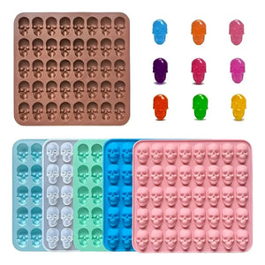 Moldes Silicona Halloween Moldes Reposteria Calavera 40cav Multicolor
