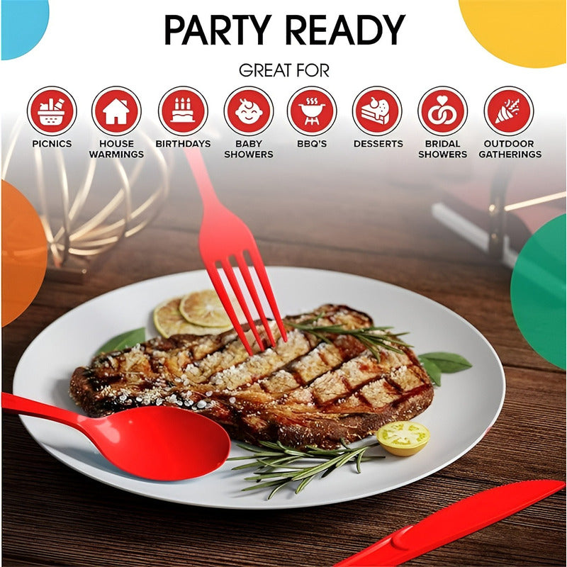 12 Cuchillos Plastico Cuchillo Desechable Servicio Cubiertos