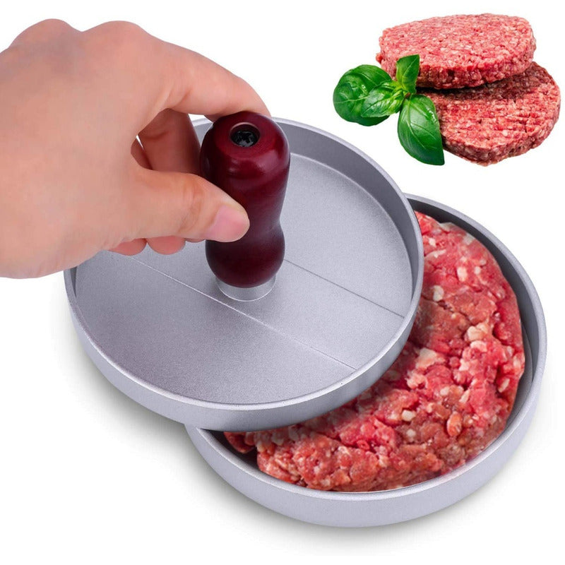Prensa Para Hamburguesas Molde Hamburguesa Aluminio Parrilla Gris