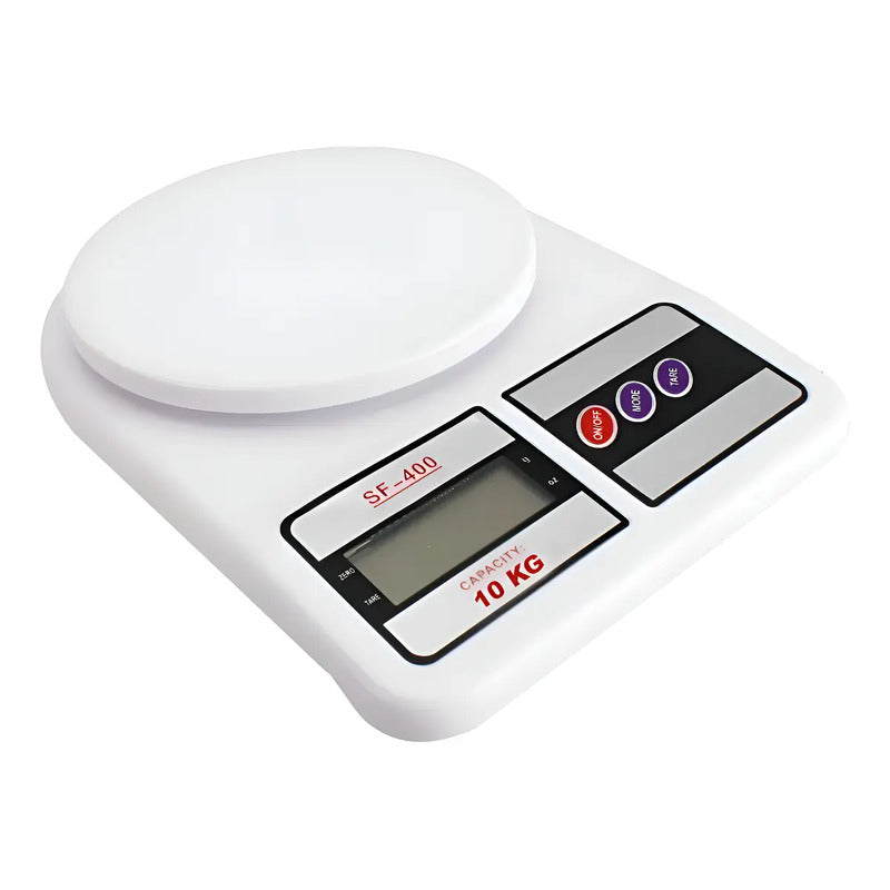 Balanza Pesa Digital Para Alimentos Cocina Chef Comercio Capacidad Máxima 10 Kg Color Blanco