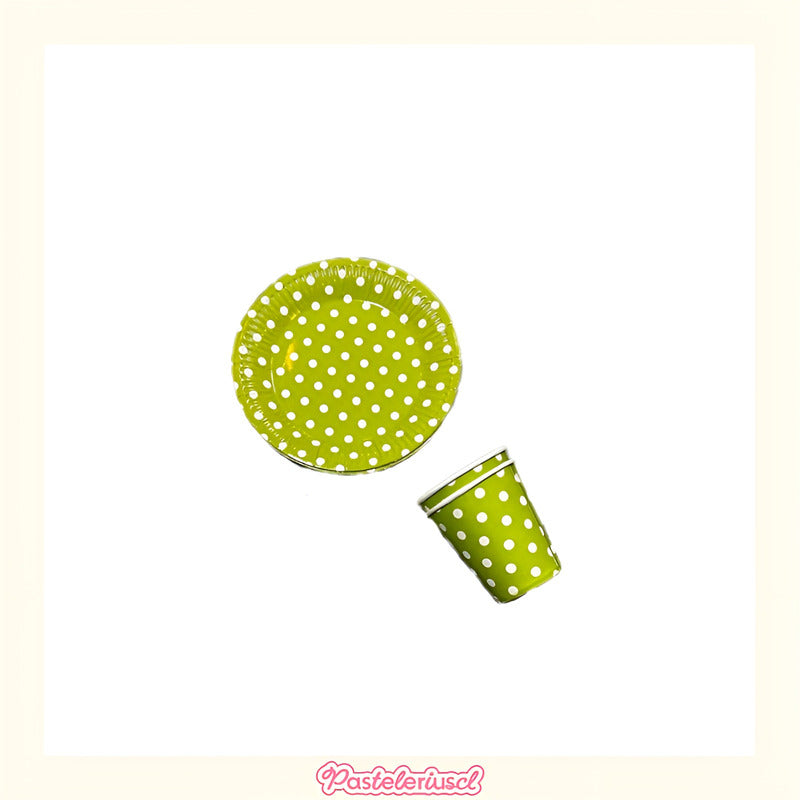 Vasos Desechables Suministros Fiestas Platos De Papel 18cm Verde Lima