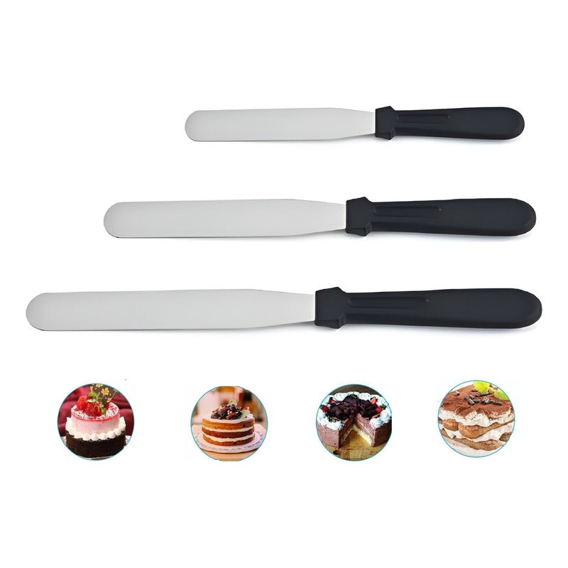 Set3 Espatula Repostera Espatula Para Alisar Espatula Cocina Gris 017,018,019