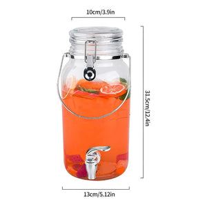 Dispensador De Bebidas Jarro De Vidrio Para Jugos Jarra 3.8l Dispensador Portátil Con Grifo Dispensador De Barril... Transparentes