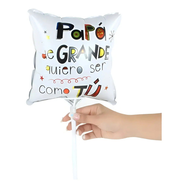 Globo De Papel Metalizado Para Día Del Padre Blanco 45 Cm
