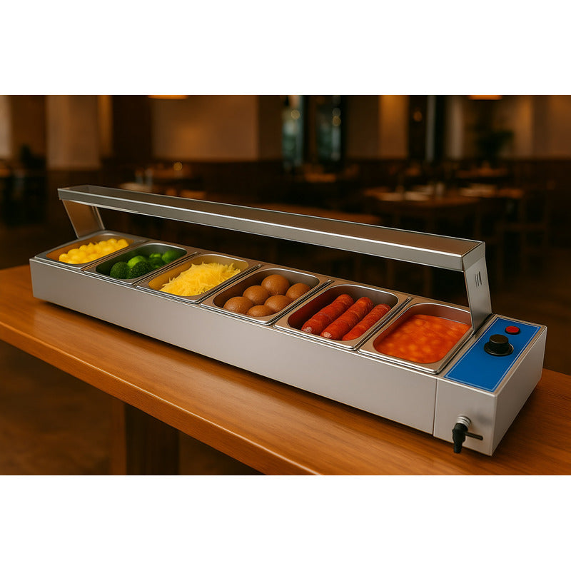 Chafer Bufetera Baño Maria Electrico Buffet 6 Depositos 7l Buffetera 6 Depositos 7l