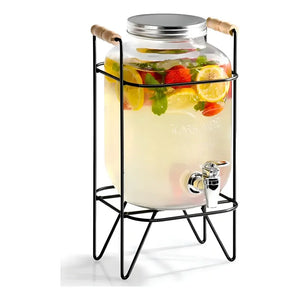 Dispensador De Bebidas Con Atril Dispensadores De Jugos 8l Jarros De Vidrio Doble Dispensador De Bebidas Con Atril Doble Jarro Jarra Doble Jugo Doble Sobremesa Portatil Pasteleriuscl