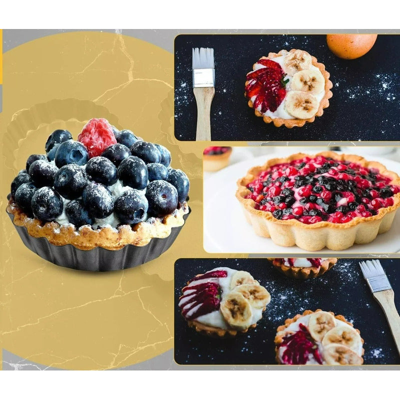 Pack X6 Moldes Tartaleta Desmontable Molde Tartaleta 10,5cm Gris