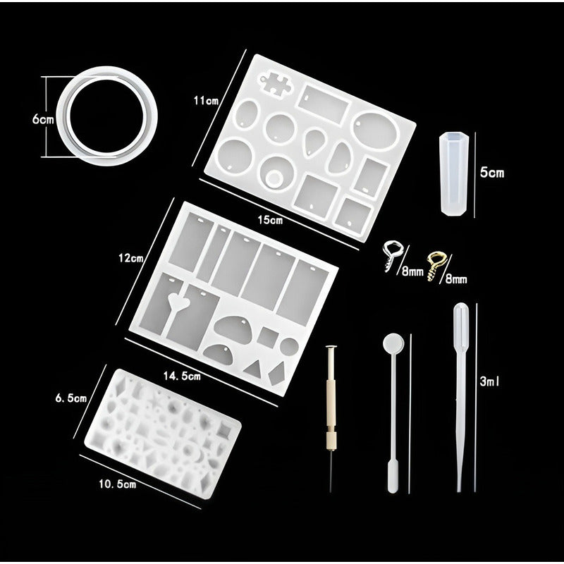 Kit Resina Moldes De Resina Epoxica Artesanias Aros 85pcs - Multicolor / Moldes De Resina 85 Pcs
