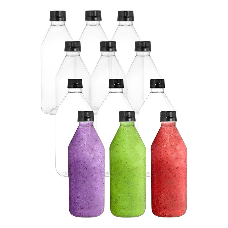 12 Botellas Con Tapa Botellas Plasticas Transparentes 1000ml Tranparente