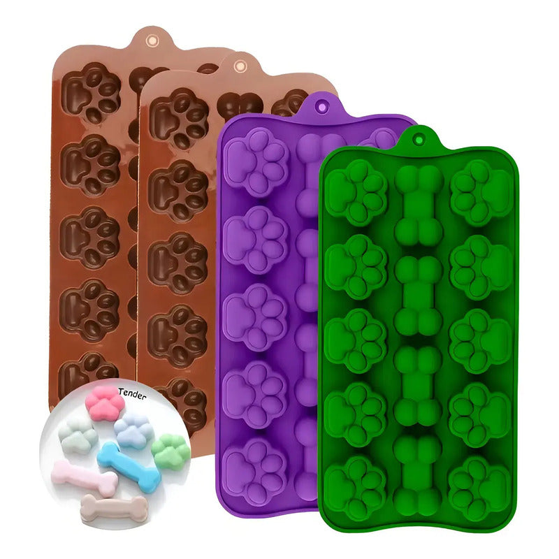 Set X4 Moldes Reposteria Molde Silicona Molde Helados Mascotas Insumos Reposteria Huesitos De Perro Dulces Moldes Para Galletas Pasteleriuscl