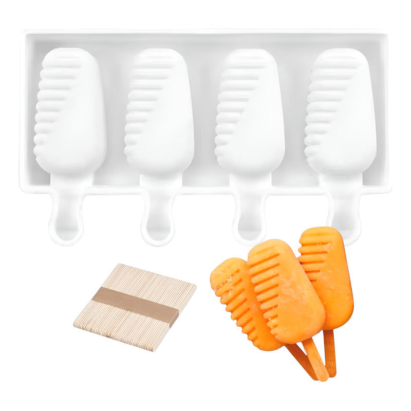 Moldes De Silicona Para Helados Molde Helado Paletas 420 Blanco