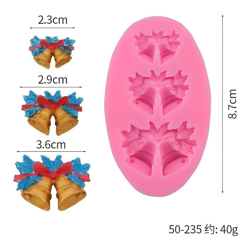 Molde De Silicona Molde Campanas Molde Fondant Campanas 2319 - Rosa Campanas 3 Cavid 2319