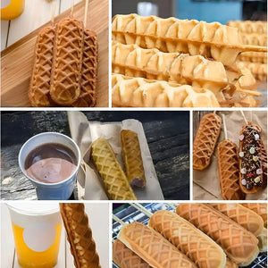Wafleras Con Formas Hot Dog Maker Maquina Para Waffles 1550w Máquina Comercial Antiadherente Para Banderines Máquina... Plateado