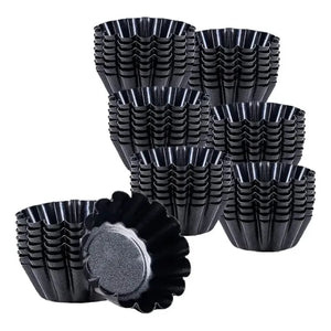 Pack 48 Moldes Mini Tartaleta Molde De Aluminio Para Postres Gris