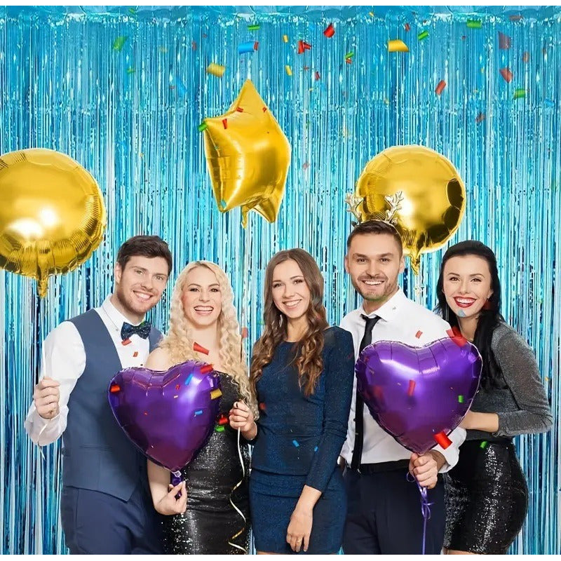 X2 Cortina Guirnalda Cumpleaños Guirnalda Cumpleaños Azul 2m Azul Claro Rectangular