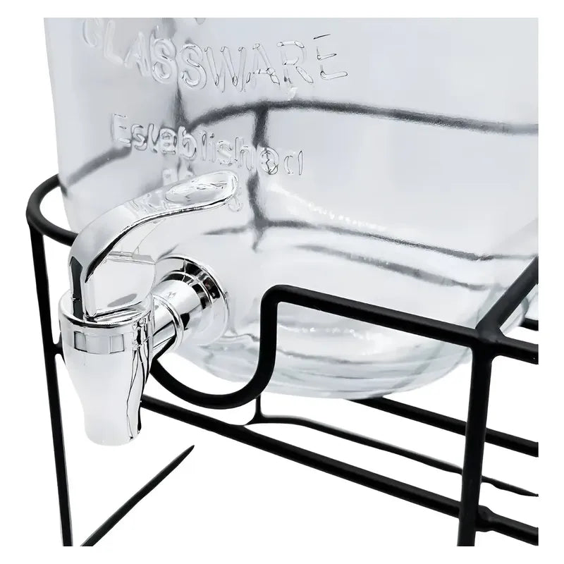 Dispensador De Bebidas Jarro De Vidrio Doble Para Jugos 4l Color Transparentes
