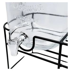 Dispensador De Bebidas Jarro De Vidrio Doble Para Jugos 4l Color Transparentes