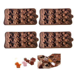 Pack X4 Moldes De Chocolate Dino Molde Chocolate Dinosaurios Insumos Reposteria Silicona Pasteleriacl Marron