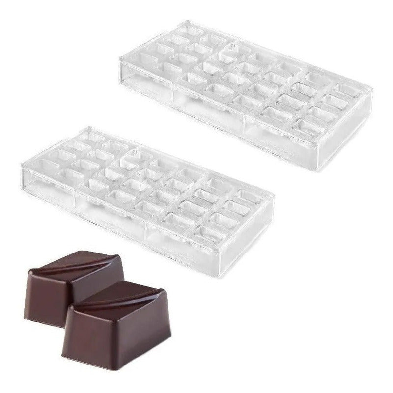 2 Moldes Chocolate Moldes De Chocolate Policarbonato Rectang Gris 014