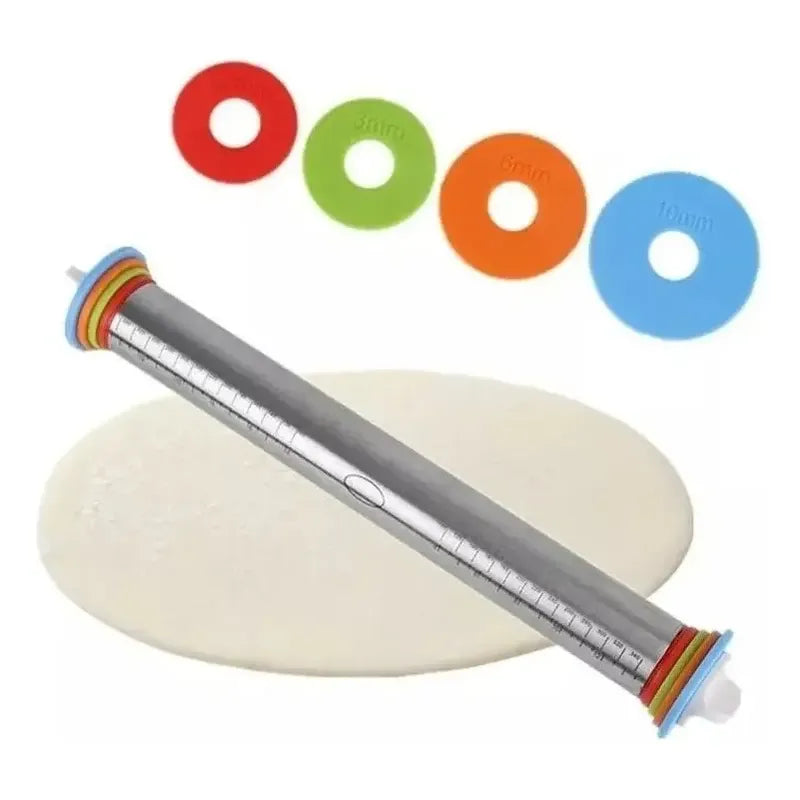 Uslero Acero Inoxidable Uslero Fondant Uslero Ajustable 45cm Rodillo Ajustable Con Anillos De Grosor Para Hornear... Verde Claro