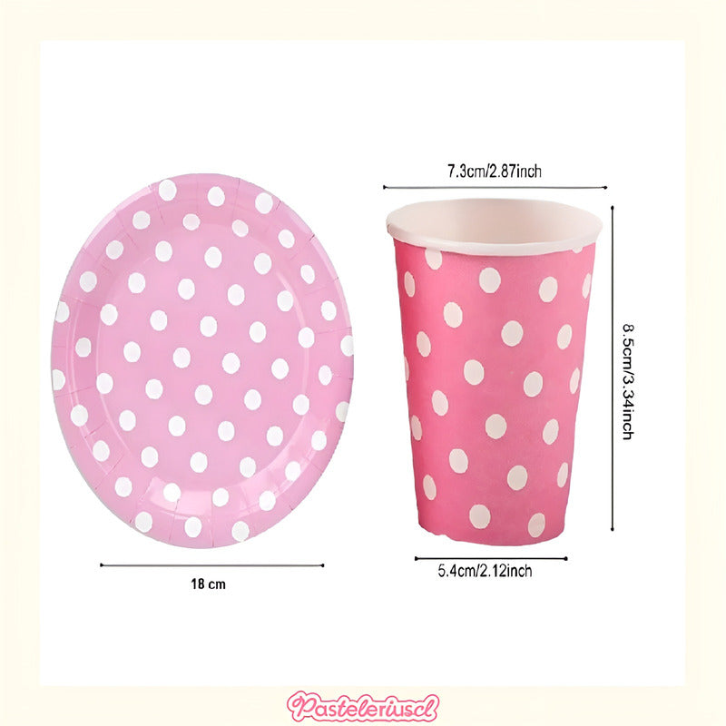 Vasos Desechables Platos De Papel Suministros Fiestas 18cm Rosa Claro