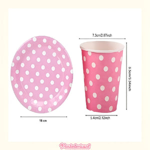 Vasos Desechables Platos De Papel Suministros Fiestas 18cm Rosa Claro