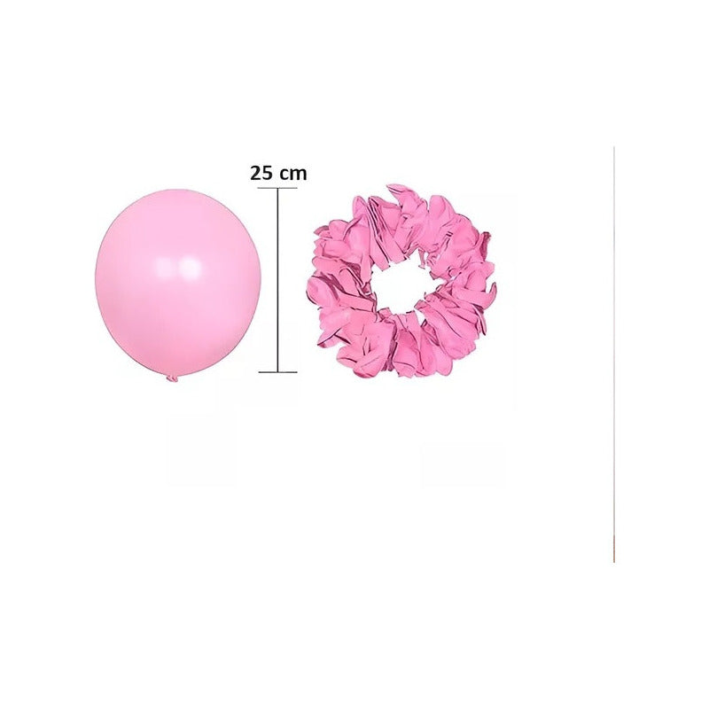 Pack 50 Set De Cumpleaño Globo Cumpleaños Globos Metalizados Rosa