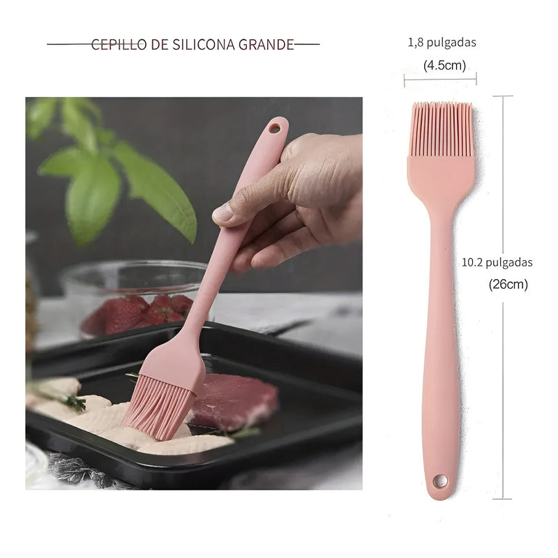 Brochas De Silicona Reposteria Utensilios Cocina Pincel 26cm Multicolor