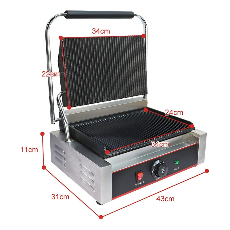 Panini Sandwichera Tostadora Sandwichera Panini Grill 1800w - Plateado