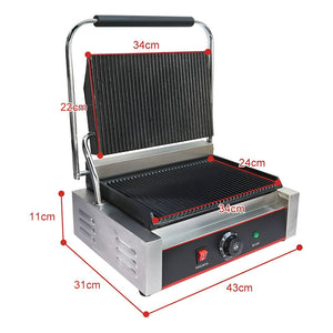 Panini Sandwichera Tostadora Sandwichera Panini Grill 1800w Plateado