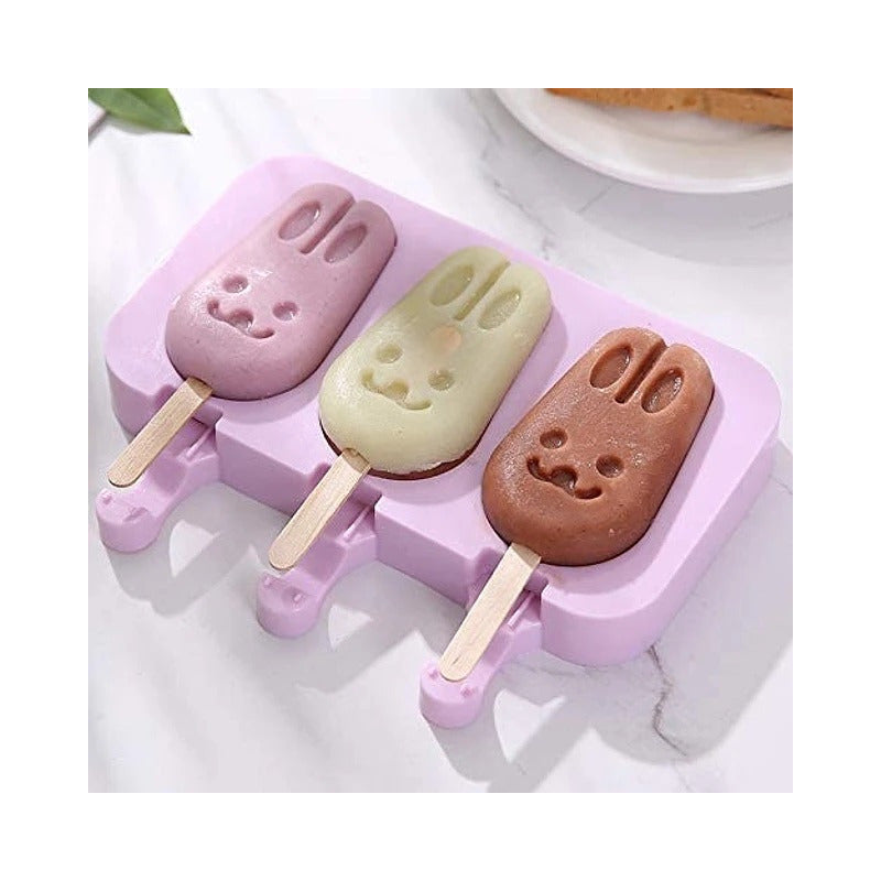 Moldes De Silicona Para Helados Molde Paletas Helado Conejo - Multicolor