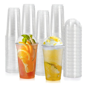 50 Vasos Desechables Vaso C/tapa Domo Sin Oyo 22oz/650ml