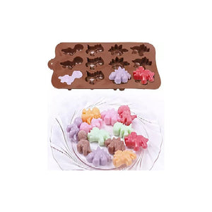 Pack X3 Moldes De Dinosaurios Para Chocolate Repostería Color Marrón Pastelería Cl