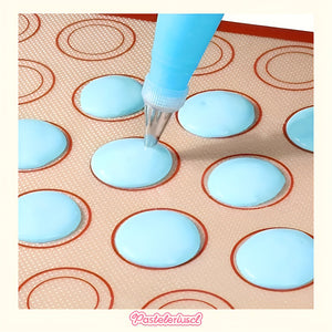 Lamina De Silicona Horno Silpat Silicona Tapete 30 Macarrons - Rojo Con Beige