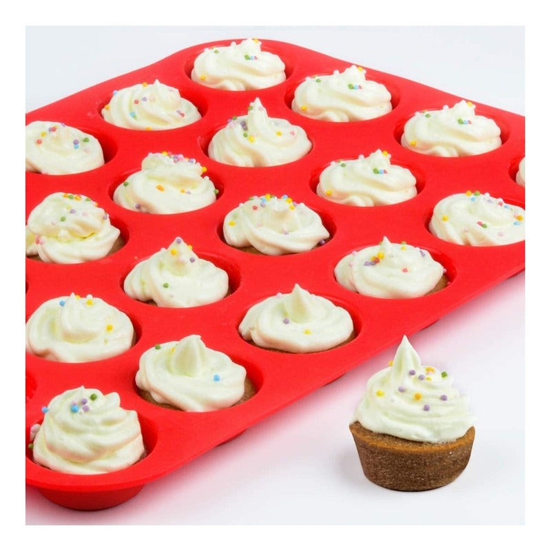 Molde Cupcakes 24 Mini Cupcakes Molde Para Tortas Reposteria Multicolor