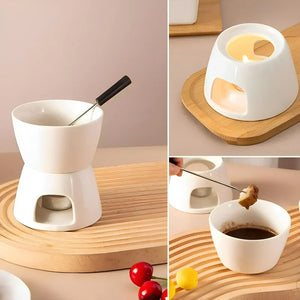 Fondue Queso Juego De Fondue Ceramica Fondue Chocolate 10pcs Blanco