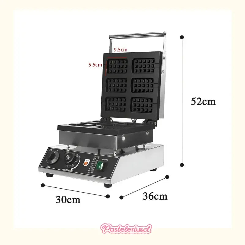 Wafflera Maquina Para Waffles Waflera Industrial Waffle 6cav Wafflera Maquina De Waffles Waflera 6 En 1 Wuaflera Waffle... Plateado