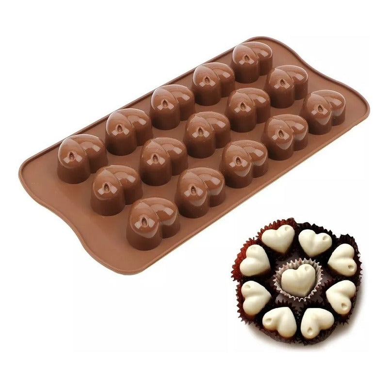 Moldes Para Chocolates Moldes Chocolates Corazon Silicona Marrón