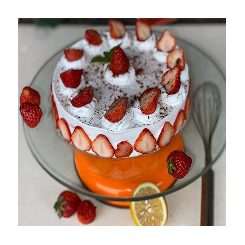 Base Giratoria Tortas Plato Giratorio Base Vidrio 30cm Rosa