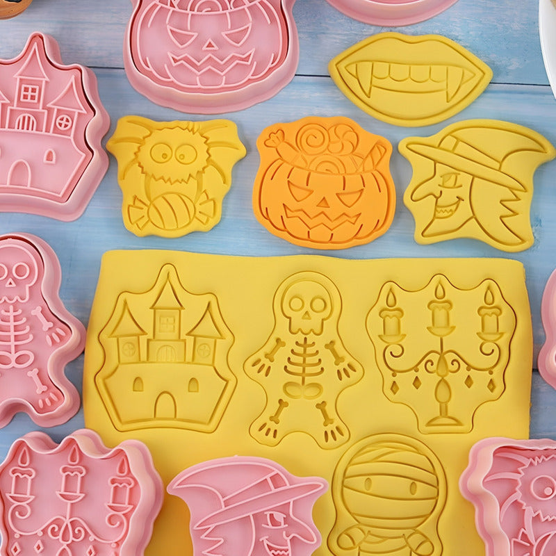 8 Moldes Galletas Halloween Cortadores De Galletas Cortador Rosa