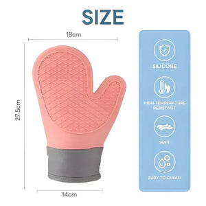 Pack X2 Guantes Silicona Para Horno Toma Olla Guante Cocina  Rosa Guantes Silicona 27cm