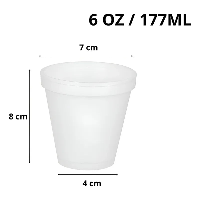 X100 Vasos Desechables Vasos Plumavit Termico Vaso 6oz/177ml Blanco