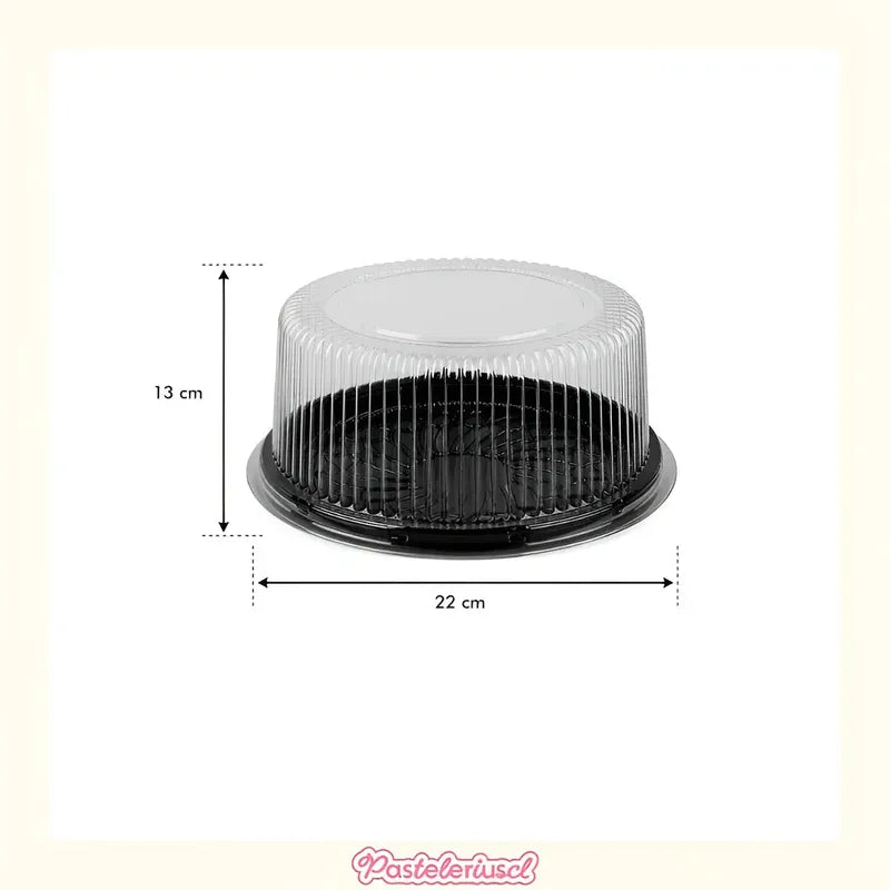 50 Bandejas Para Tortas Porta Cupcakes Soporte Torta 22x13cm Envases Con Tapas De Cúpula Contenedores Desechables De Plástico Soportes Redondos Para Pasteles Bandejas Transparentes Pasteleriuscl Negro