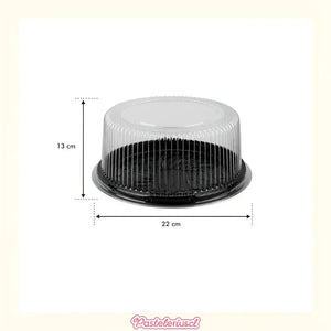 50 Bandejas Para Tortas Porta Cupcakes Soporte Torta 22x13cm Envases Con Tapas De Cúpula Contenedores Desechables De Plástico Soportes Redondos Para Pasteles Bandejas Transparentes Pasteleriuscl Negro