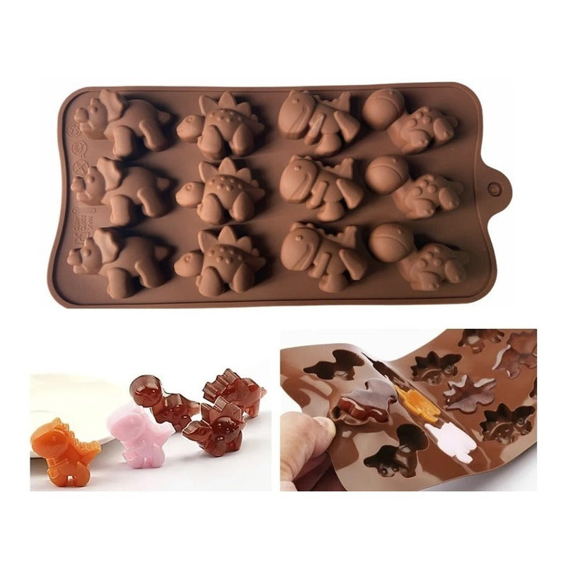 Moldes De Chocolate Dino Molde Chocolate Silicona Dinosaurio Marrón