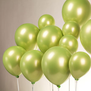 25 Set De Cumpleaños Globos Cromados Globos Cumpleaños 25cm Verde Redondo