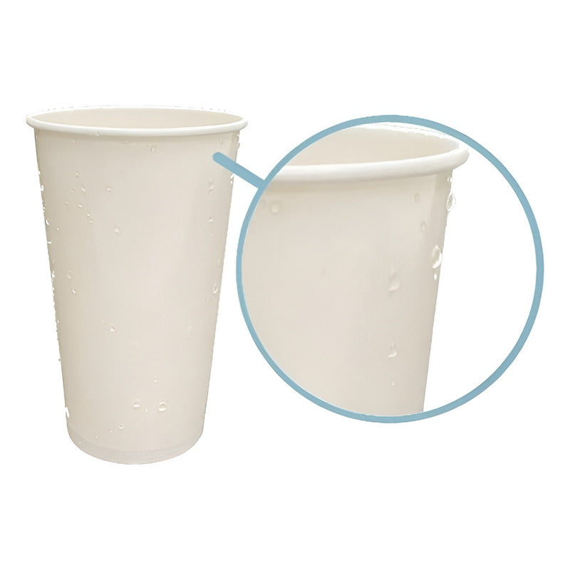50 Vasos Polipapel Vasos Plasticos Desechables C/tapa 20 Oz Blanco
